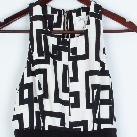 Milly of New York Geo Print Swing Dress Size 6 - Picture 2 of 11